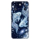 Cekuonline Honor Magic 8 Lite ile Uyumlu Balık Burcu Temalı Desenli Darbe Emici Silikon Kılıf, Çok Renkli