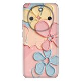 Cekuonline Honor Magic 8 Lite ile Uyumlu Kılıf, Dikiş Çiçekler Temalı Desenli, Darbe Emici Silikon