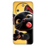 Cekuonline Honor Magic 8 Lite ile Uyumlu Kılıf, Fırlama Kedi Temalı Desenli, Darbe Emici Silikon