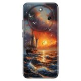 Cekuonline Honor Magic 8 Lite ile Uyumlu Kılıf, Fırtına Temalı Desenli, Darbe Emici Silikon