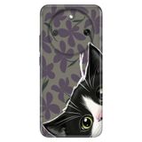 Cekuonline Honor Magic 8 Lite ile Uyumlu Kılıf, Home Cat Temalı Desenli, Darbe Emici Silikon