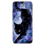 Cekuonline Honor Magic 8 Lite ile Uyumlu Kılıf, Kedi Başgan Temalı Desenli, Darbe Emici Silikon