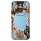 Cekuonline Honor Magic 8 Lite ile Uyumlu Kılıf, Kedi Kankılar Temalı Desenli, Darbe Emici Silikon