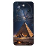 Cekuonline Honor Magic 8 Lite ile Uyumlu Kılıf, Piramitler Temalı Desenli, Darbe Emici Silikon