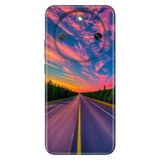 Cekuonline Honor Magic 8 Lite ile Uyumlu Kılıf, Road to Holiday Temalı Desenli, Darbe Emici Silikon