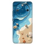 Cekuonline Honor Magic 8 Lite ile Uyumlu Kılıf, Sahil Şeridi Temalı Desenli, Darbe Emici Silikon