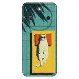 Cekuonline Honor Magic 8 Lite ile Uyumlu Kılıf, Sleep Cat Temalı Desenli, Darbe Emici Silikon
