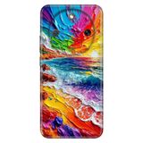 Cekuonline Honor Magic 8 Lite ile Uyumlu Kılıf, Suluboya Sahil Temalı Desenli, Darbe Emici Silikon