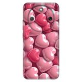 Cekuonline Honor Magic 8 Lite ile Uyumlu Kılıf, Yansıyan Kalpler Temalı Desenli, Darbe Emici Silikon