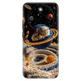 Cekuonline Honor Magic 8 Lite ile Uyumlu Kılıf, Yapay Boşluk Temalı Desenli, Darbe Emici Silikon