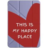 cekuonline Honor Pad V9 11.5" ile Uyumlu Tablet Kılıfı, Uyku Modlu, Kalem Bölmeli, Tri Folding, Mor, Happy Place