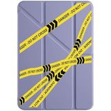 Cekuonline Honor Pad V9 ile Uyumlu 11.5" Tablet Kılıfı, Tri Folding, Uyku Modlu, Kalem Bölmeli, Mor, Do Not Cross Desen