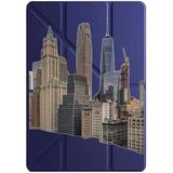cekuonline Honor Pad V9 ile Uyumlu 11.5" Tablet Kılıfı, Tri Folding, Uyku Modlu, Kalem Bölmeli, New York City Tasarımı, Lacivert