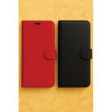 Cekuonline Huawei Mate 10 Lite Ile Uyumlu Kılıf Cüzdanlı Kartlıklı Standlı Siyah + Kırmızı 2 Adet