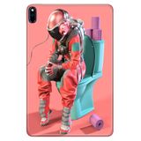 Cekuonline Huawei MatePad Pro 10.8" ile Uyumlu Kılıf, Desenli Silikon, Retro Astronot, Çok Renkli avonm-v-cvr459312