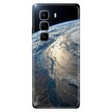 Cekuonline Infinix Hot 50 Pro Plus 4G ile Uyumlu Silikon Kılıf, Yer Küre Temalı Desenli, Darbe Emici, Çok Renkli
