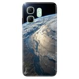 Cekuonline Infinix Hot 50i ile Uyumlu Silikon Kılıf, Yer Küre Temalı Desenli, Darbe Emici, Çok Renkli