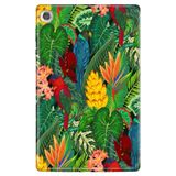 Cekuonline Lenovo M10+ Plus TB-X606F ile Uyumlu Tablet Kılıfı, Desenli Silikon, Tropikal Kuş Motifi, Çok Renkli avonm-v-cvr451535
