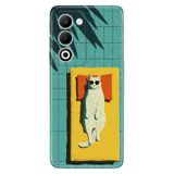 Cekuonline Oppo A5 5G ile Uyumlu Kılıf, Sleep Cat Temalı Desenli, Darbe Emici Silikon