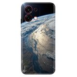 Cekuonline Oppo A6 Pro 4G/5G ile Uyumlu Silikon Kılıf, Yer Küre Temalı Desenli, Darbe Emici, Çok Renkli