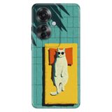 Cekuonline Oppo Reno 11F 5G ile Uyumlu Kılıf, Sleep Cat Temalı Desenli, Darbe Emici Silikon, Çok Renkli