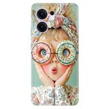 Cekuonline Oppo Reno 13F ile Uyumlu Kılıf, GirlDonut Temalı Desenli, Darbe Emici Silikon, Çok Renkli