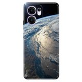 Cekuonline Oppo Reno 13F ile Uyumlu Yer Küre Temalı Desenli Darbe Emici Silikon Kılıf, Çok Renkli