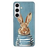 Cekuonline Samsung Galaxy S25 Plus ile Uyumlu Kılıf, Kolejli Tavşan Temalı Desenli, Darbe Emici Silikon, Çok Renkli