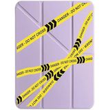 Cekuonline Samsung Galaxy Tab A11+ ile Uyumlu Kılıf, Uyku Modlu, Kalem Bölmeli, Tri Folding, Do Not Cross, Lila