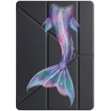 cekuonline Samsung Galaxy Tab A11+ Plus ile Uyumlu Kapaklı Kılıf, Uyku Modlu, Kalem Bölmeli, Tri Folding, Deniz Kızı, Çok Renkli
