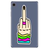 Cekuonline Samsung Galaxy Tab A7 Lite SM-T220 ile Uyumlu Desenli Silikon Tablet Kılıfı, Orta Parmak, Çok Renkli avonm-v-cvr451725
