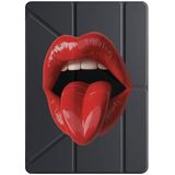 Cekuonline Samsung Galaxy Tab S10 Fe+ Plus 13.1" ile Uyumlu Kılıf, Uyku Modlu, Kalem Bölmeli, Tri Folding, Ruj Ötesi, Siyah