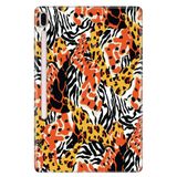 Cekuonline Samsung Galaxy Tab S7-FE LTE SM-T737 ile Uyumlu Desenli Silikon Kılıf, Karma Leopar, Arka Kapak avonm-v-cvr451884
