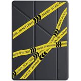 cekuonline Samsung Galaxy Tab S7 SM-T870 11" ile Uyumlu Kılıf, Uyku Modlu, Kalem Bölmeli, Tri Folding, Do Not Cross, Siyah
