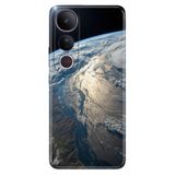 Cekuonline Vivo V50 Lite ile Uyumlu Kılıf, Yer Küre Temalı Desenli, Darbe Emici Silikon, Çok Renkli