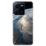 Cekuonline Vivo Y22S ile Uyumlu Kılıf, Yer Küre Temalı Desenli, Darbe Emici Silikon, Çok Renkli