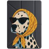 cekuonline Xiaomi Mi Pad 5 11.0" ile Uyumlu Tablet Kılıfı, Uyku Modlu, Kalem Bölmeli, Tri Folding, İtalyan Köpek Desenli, Siyah
