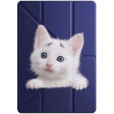 cekuonline Xiaomi Mi Pad 5 11.0" ile Uyumlu Tablet Kılıfı, Uyku Modlu, Kalem Bölmeli, Tri Folding, Şirin Kedicik Desenli, Lacivert