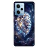 Cekuonline Xiaomi Redmi Note 12 Pro 5G ile Uyumlu Aslan Burcu Temalı Desenli Darbe Emici Silikon Kılıf, Çok Renkli