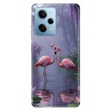 Cekuonline Xiaomi Redmi Note 12 Pro 5G ile Uyumlu Flamingo Aşk Temalı Desenli Darbe Emici Silikon Kılıf
