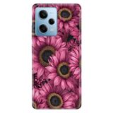 Cekuonline Xiaomi Redmi Note 12 Pro 5G ile Uyumlu Flor Temalı Desenli Darbe Emici Silikon Kılıf, Çok Renkli