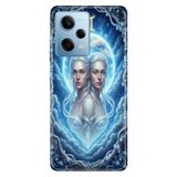 Cekuonline Xiaomi Redmi Note 12 Pro 5G ile Uyumlu İkizler Burcu Temalı Desenli Darbe Emici Silikon Kılıf