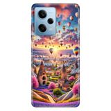 Cekuonline Xiaomi Redmi Note 12 Pro 5G ile Uyumlu Kapadokya Ai Temalı Desenli Darbe Emici Silikon Kılıf, Çok Renkli