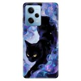 Cekuonline Xiaomi Redmi Note 12 Pro 5G ile Uyumlu Kedi Başgan Temalı Desenli Darbe Emici Silikon Kılıf