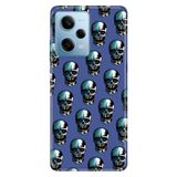 Cekuonline Xiaomi Redmi Note 12 Pro 5G ile Uyumlu Kılıf, Cracked Skull Temalı Desenli, Darbe Emici Silikon