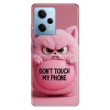 Cekuonline Xiaomi Redmi Note 12 Pro 5G ile Uyumlu Kılıf, Dont Touch Temalı Desenli, Darbe Emici Silikon