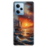 Cekuonline Xiaomi Redmi Note 12 Pro 5G ile Uyumlu Kılıf, Fırtına Temalı Desenli, Darbe Emici Silikon