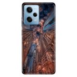 Cekuonline Xiaomi Redmi Note 12 Pro 5G ile Uyumlu Kılıf, Gökdelende Yaşam Temalı Desenli, Darbe Emici Silikon