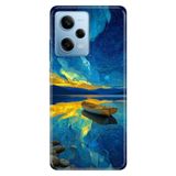 Cekuonline Xiaomi Redmi Note 12 Pro 5G ile Uyumlu Kılıf, Gölde Bir Akşam Temalı Desenli, Darbe Emici Silikon
