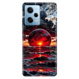 Cekuonline Xiaomi Redmi Note 12 Pro 5G ile Uyumlu Kılıf, Güneş Patlaması Temalı Desenli, Darbe Emici Silikon